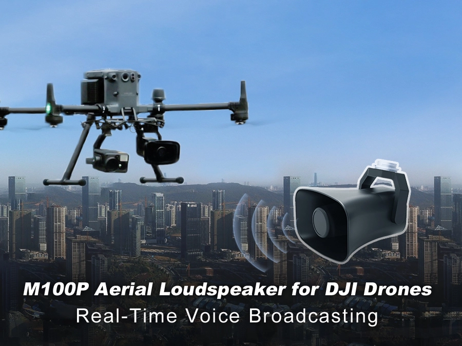Alto-falante aéreo megafone M100P com luzes de advertência para drones DJI DJI M300/M350/DJI M400 1