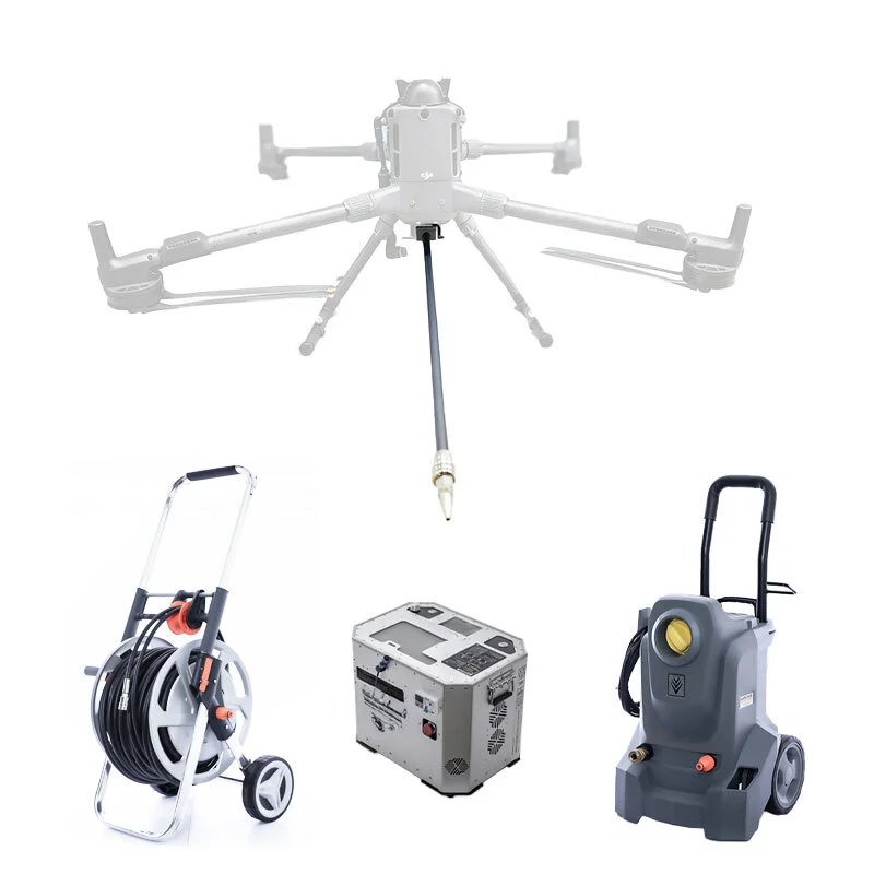 Dual Tethered Cleaning & Power Solution for DJI M400 Drone: High-Altitude Building Cleaning with Unlimited Power AeroClean T-M400C 1