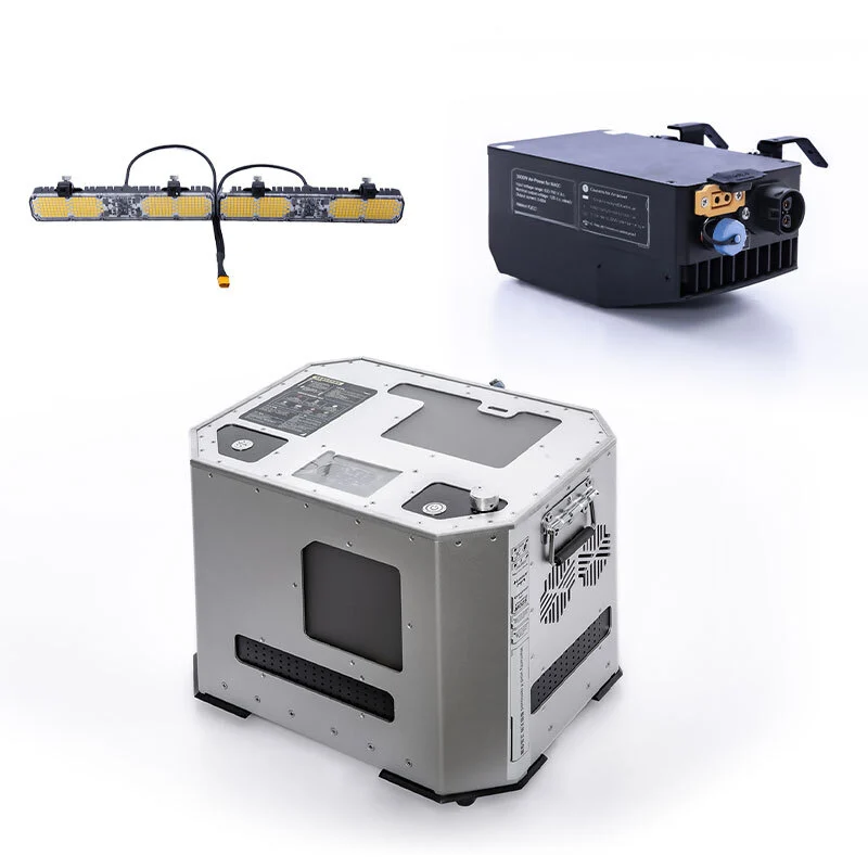 Solutio Potentiae et Illuminationis T-3000L Coniunctae pro DJI Matrice 400. Potentia Longissimae Permanentiae + Illuminatio Aerea Altae Intensitatis pro Operationibus Nocturnis. 1