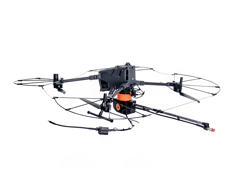 Sistema de limpeza com drones AeroClean P3(T50) para DJI Matrice 400 | Limpeza de fachadas e cortinas de vidro com alta pressão e precisão em diversos tipos de edifícios 4