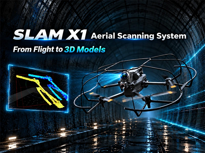 SLAM X1 Collision-Protected Flying 3D LiDAR Scanning System for DJI Matrice 4T/4E | Confined Space Mapping 1