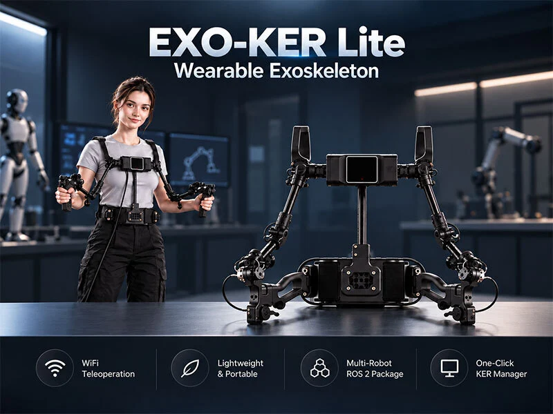EXO-KER Lite：ロボット遠隔操作用軽量ポータブルウェアラブル外骨格