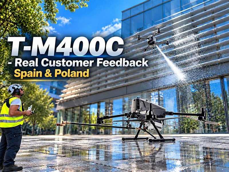 نظام AeroClean T-M400C لتنظيف الطائرات بدون طيار وتزويدها بالطاقة، مصمم خصيصًا لطائرة DJI Matrice 400 | دراسة حالة أوروبية لتنظيف واجهات المباني 1