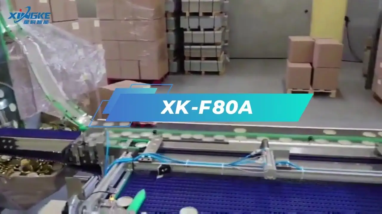 XK-F80A 자동 스택 캡 포장 열 수축 라벨링 패키징 라인 1