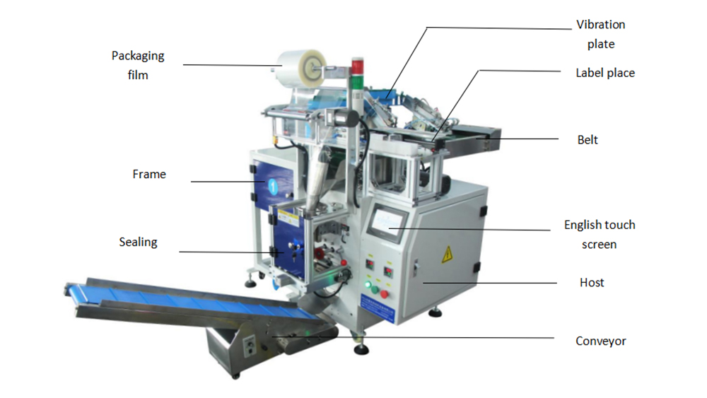 XK-B862P (Automatisk tællingshardware Møbler Fastgørelsesmontering Skruer Pakning Label Tag Filling Packaging Machine) 3