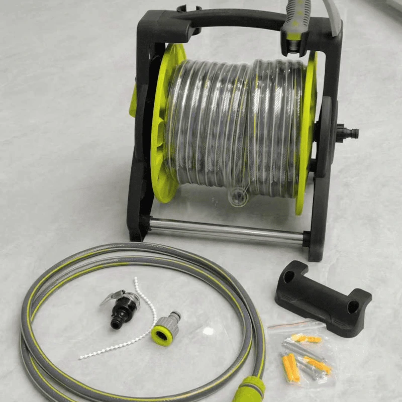 Hand-held Pressure Washer Water Hose Reel Cart with Power Washer Spray Handle 1