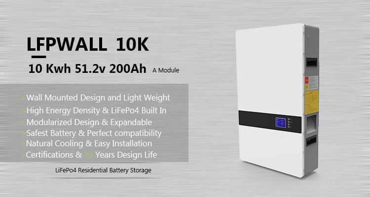 Enerlution 、 Hybess - Batería de litio de estantería de potencia de montaje en la pared para batería de almacenamiento solar Paquete de 100h 100h sin grupo 9