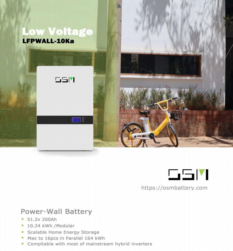 Enerlution 、 Hybess - Batería de litio de estantería de potencia de montaje en la pared para batería de almacenamiento solar Paquete de 100h 100h sin grupo 10