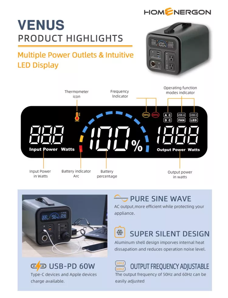 Enerlution 、 Hybess - مصنع أرخص في الهواء الطلق في الهواء الطلق محمولة إمدادات الطاقة الشمسية 500 واط طاقة عالية الطاقة 9