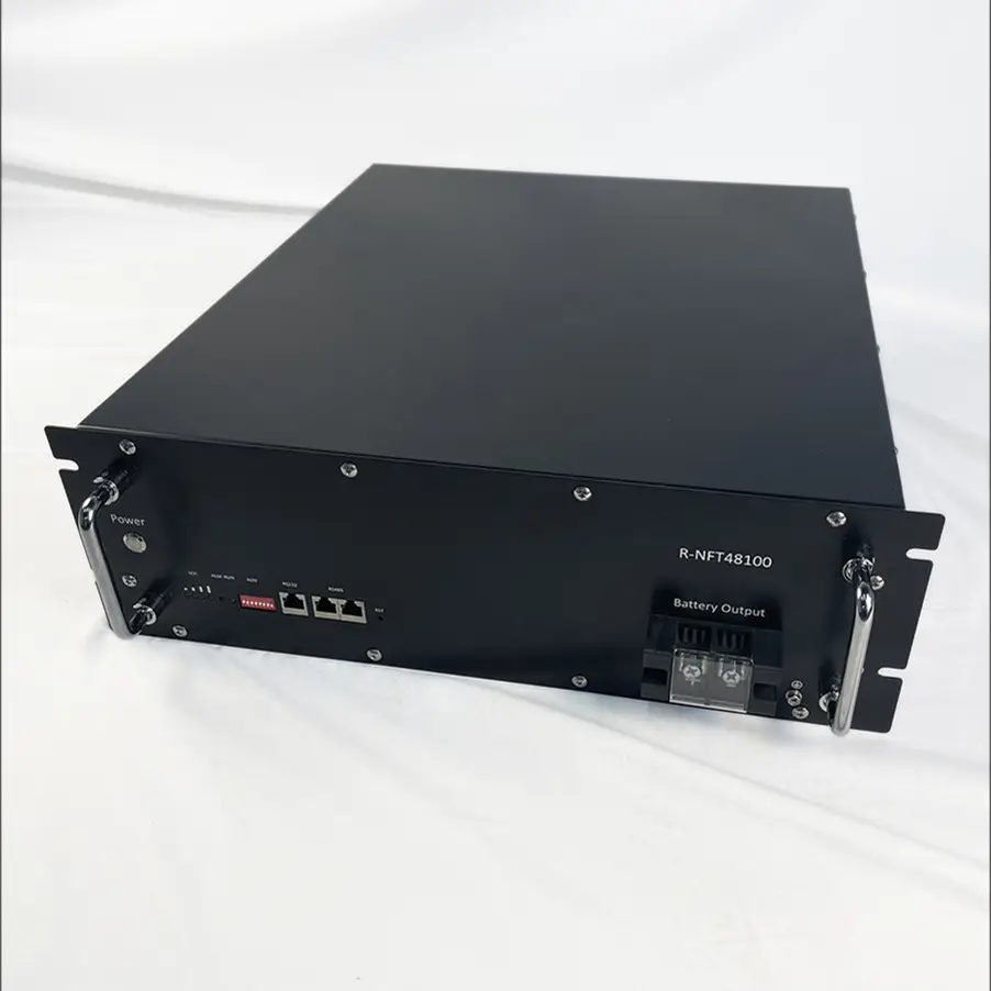 enerlution 、 Hybess - إعادة شحن 51.2V 100AH ​​خزانة البطارية الداخلية بطارية الليثيوم الشمسية 5KWH سلسلة تخزين طاقة رف بطارية ليثيوم مثبتة 1