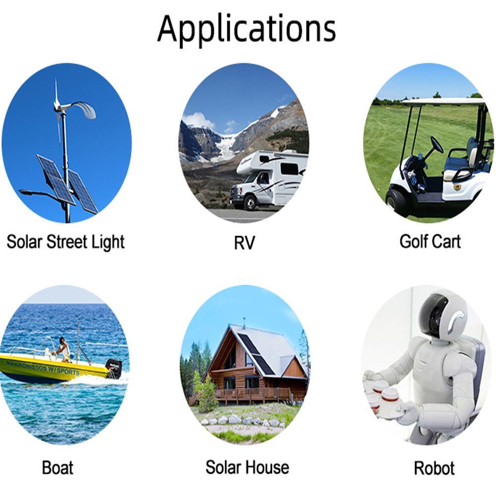 Enerlution 、 Hybess - Batería RV 12V 200AH LIFEPO4 Batería con BMS para la camioneta de automóvil de campamento solar Use la estación de alimentación portátil 11