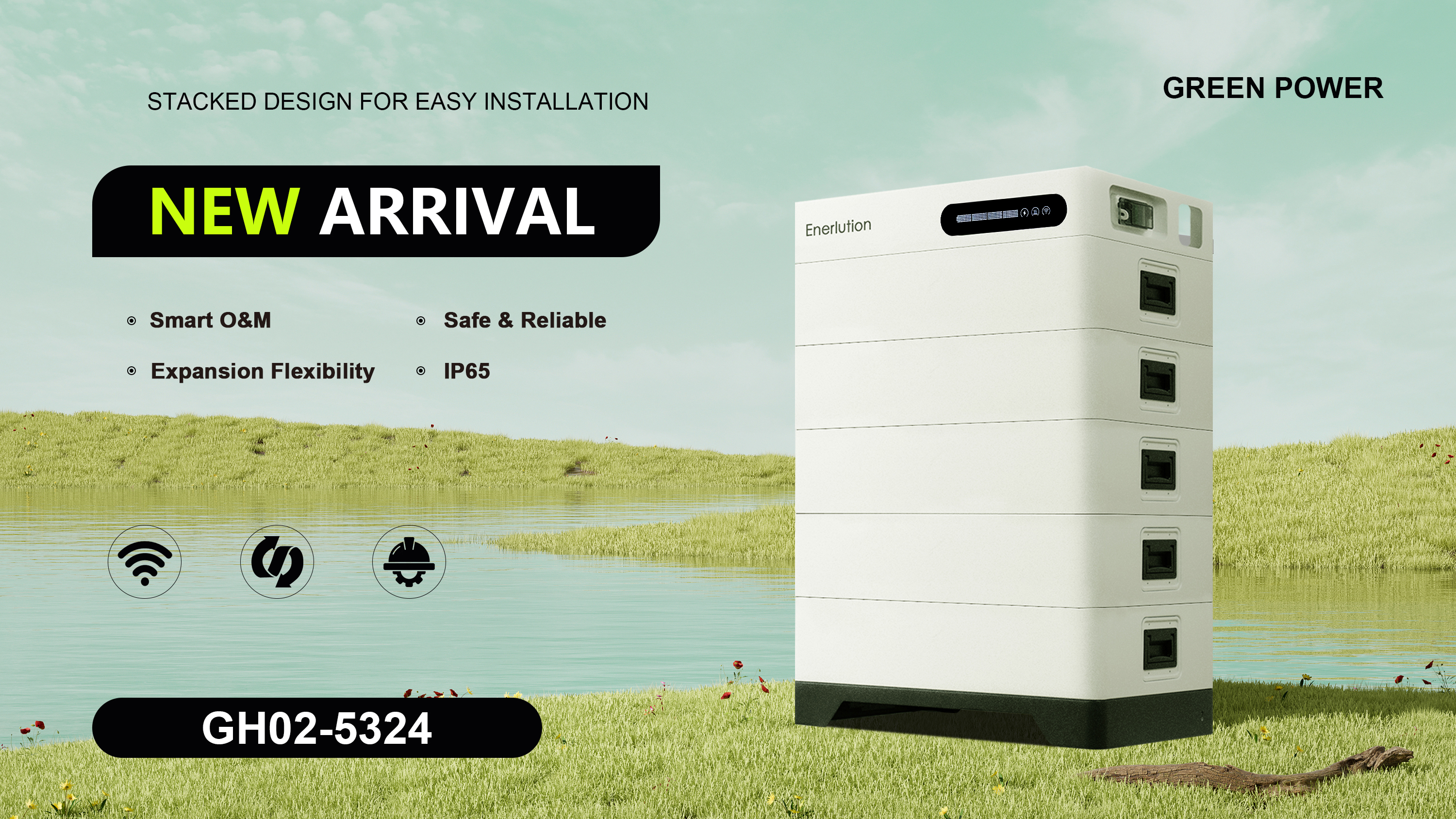 High Voltage Stackable Energy Storage Battery GH02-5324+PDU 7