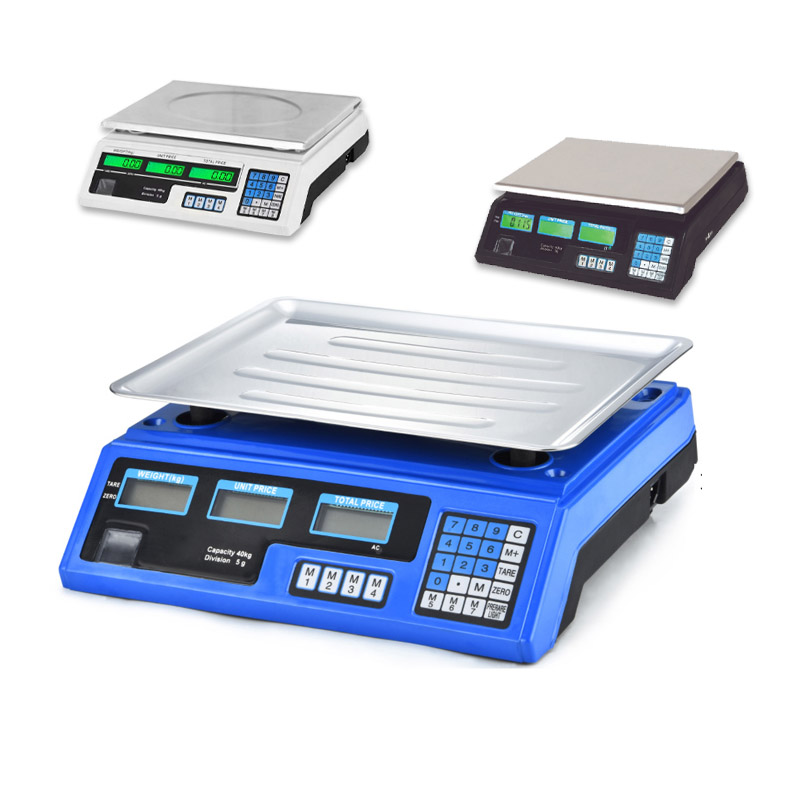 Escamas de precisión de batería TS-ACS Pesaje de LED electrónico LCD Muestra de precios ABS Escala de computación Santwell 10