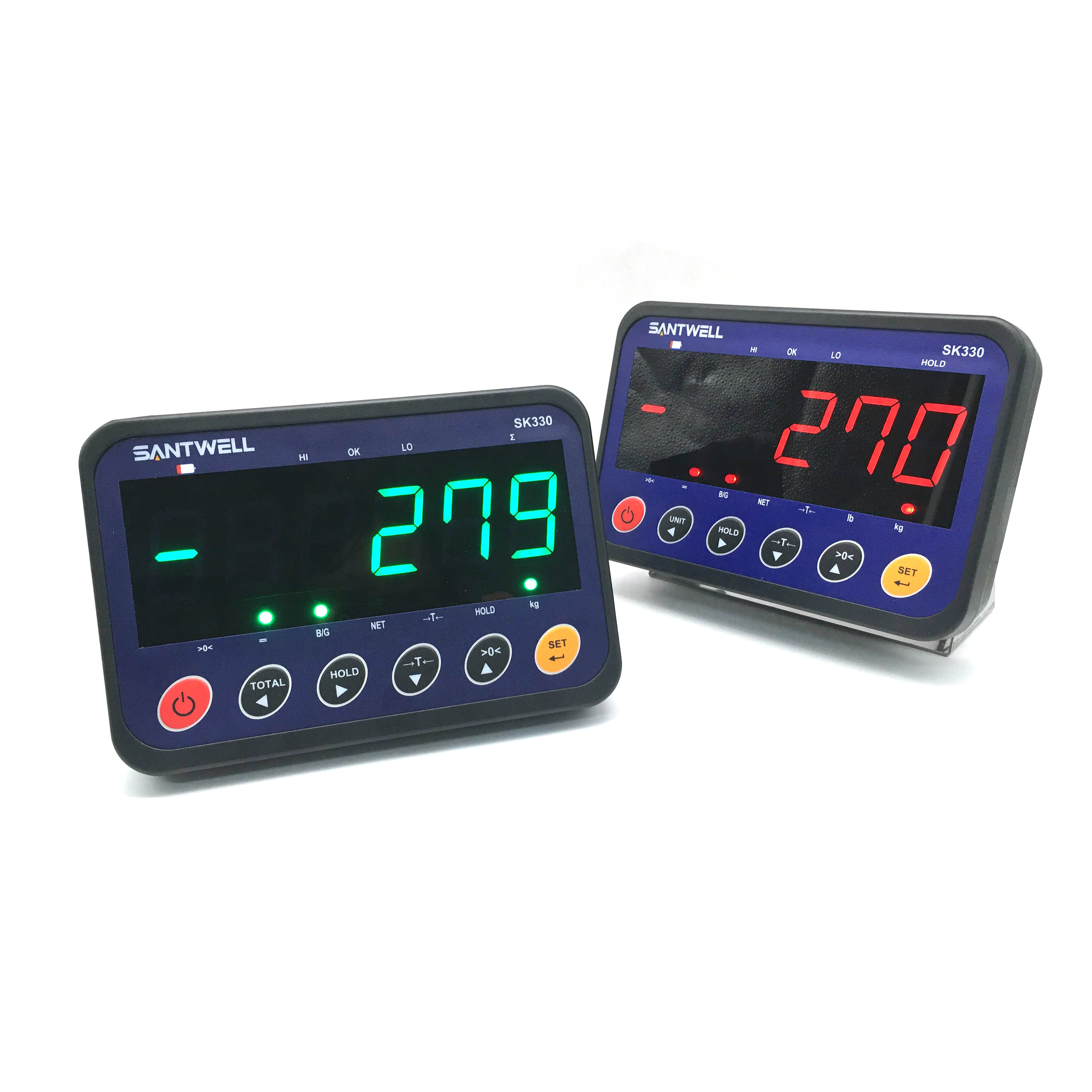 SK330 RS232 Pantalla LED de plataforma utilizada Escalas de animales de la plataforma Indicador de pesaje electrónico Santwell 12