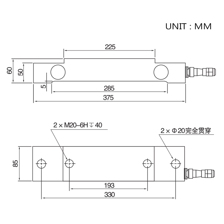 SANTWELL - Medición de sobrecarga DevicaSshear Celdas de precisión Vigas del sistema Vigas de doble extremo Sistema Carga de carga Celular QS -VIS Celular de carga de haz de cizallamiento de doble extremo 8