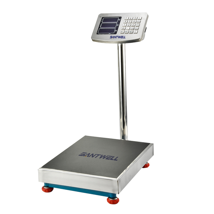 TS8001 150 kg/300 kg LCD LCD Tamaño personalizable Plataforma digital de acero inoxidable Santwell 10