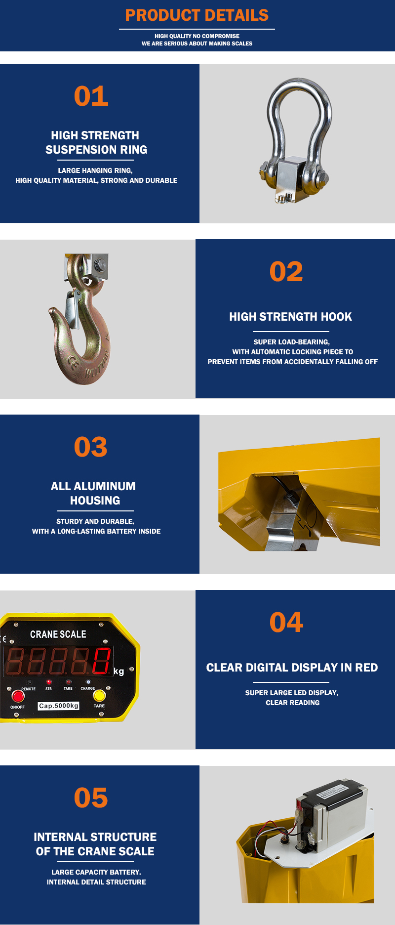 HK-SL LED ESCALE ELECTRICA PESA Escala de grúa digital de servicio pesado Santwell 13