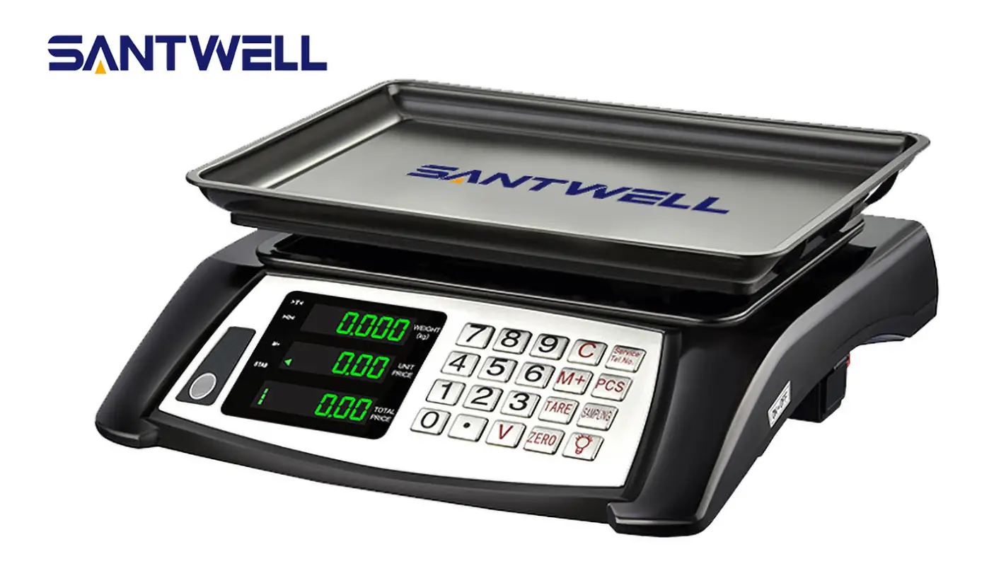 TS2001 Digital Platform 30KG/Max kg/lb Switch Load 40KG Electronic Weigh Pricing computing scale Santwell 1