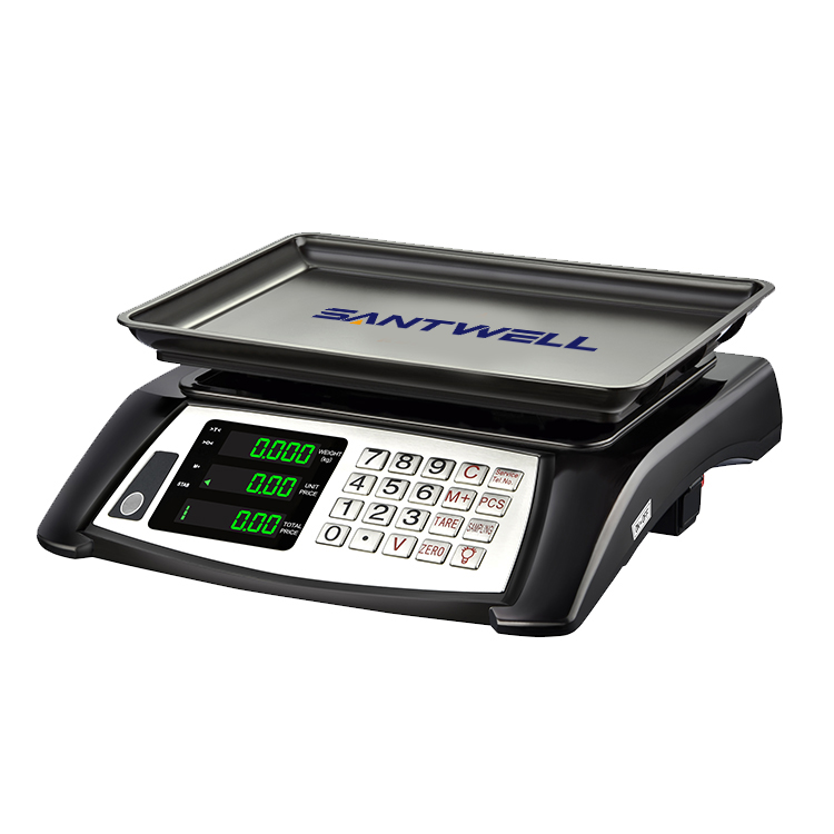 TS2001 Plataforma digital 30 kg/máximo kg/lb Carga de interruptor 40 kg Pesaje electrónico Precio Escala de computación Santwell 9