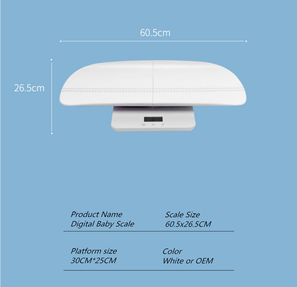 BBS-621 ABS Recargable Medida de batería altura del bebé Mini escala de pesaje digital portátil Escala de baño Santwell 17