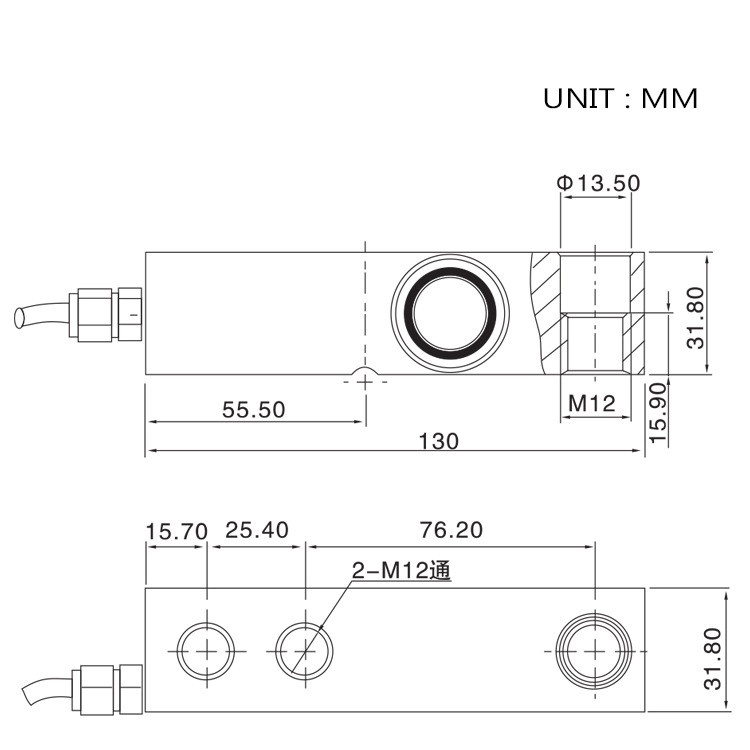 Santwell - 5V -12V (AC o DC) 1000 kg Celdas de carga de acero barato Precios del sensor Tipo de haz de cizallamiento Celular de carga Single Fear Beam Cell 11