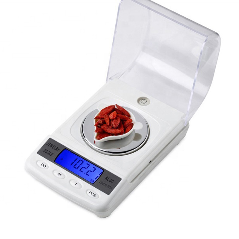 JS-50 Laboratorio Pequeño Laboratorio Fino Fino Escala de pesaje Electrónico Ligero Escala de cocina Santwell 10