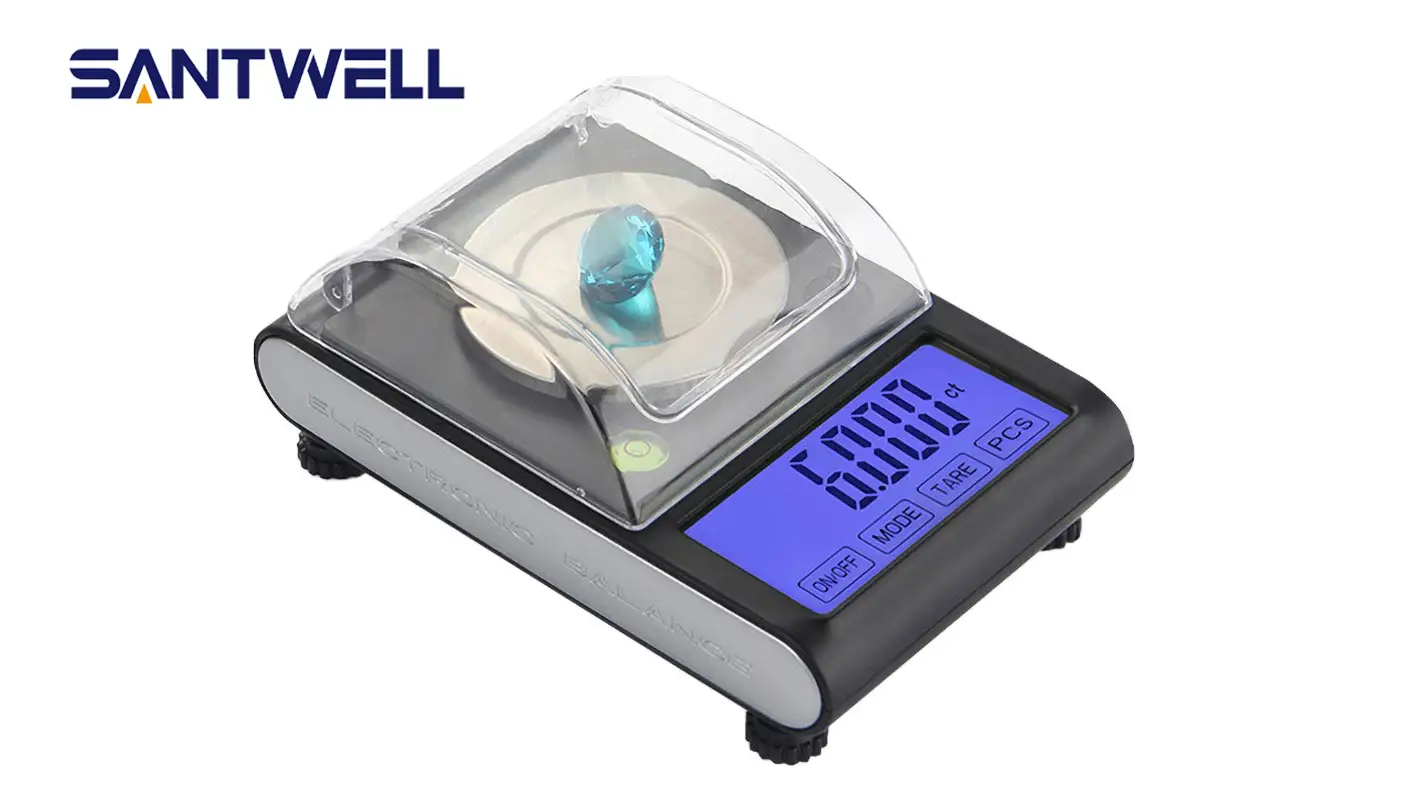 JS-501 Portable en acier inoxydable Pantes de bijoux bijoux Diamants Digital Pocket Laboratory Scale Santwell 1
