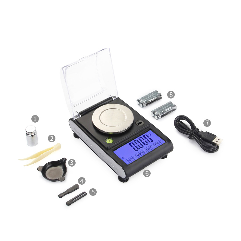 JS-501 Escala portátil de acero inoxidable Diamantes Diamantes Digital Pocket Laboratory Santwell 13