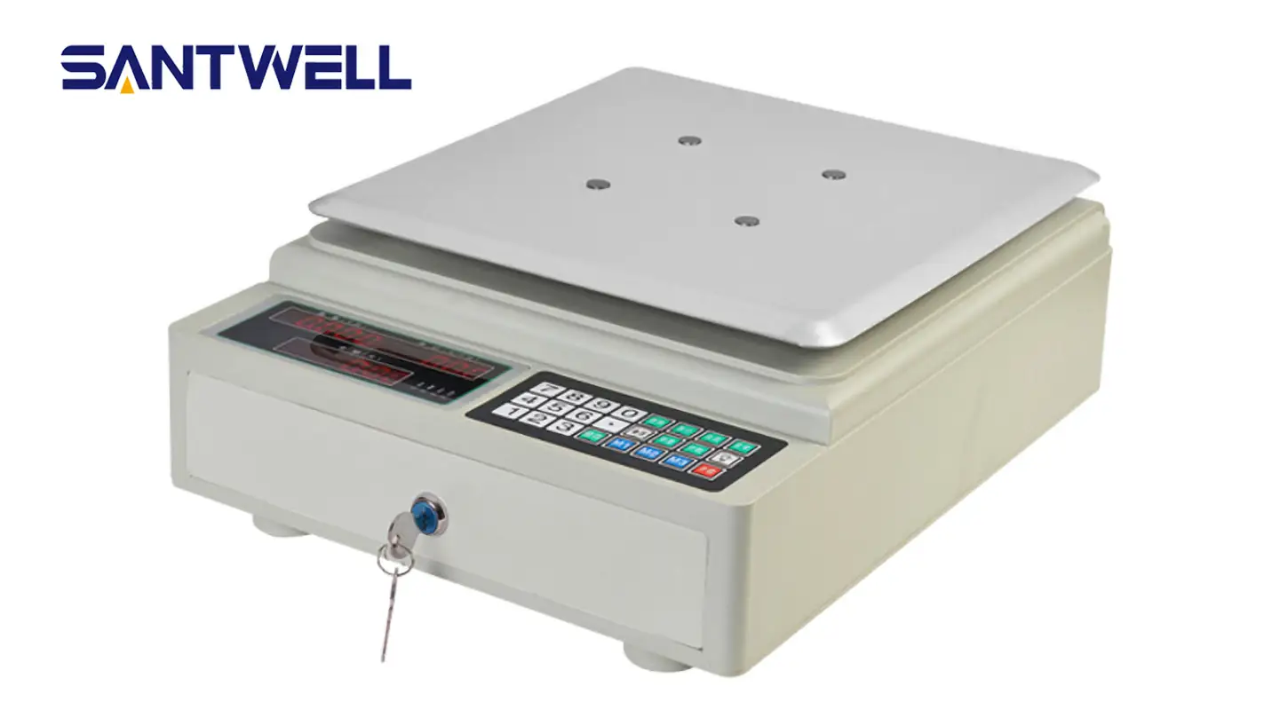 PS-828 Multifonction Nouvelle conception LED LCD Professional Digital Pesant les échelles électroniques Prix Computing Scale Santwell 1