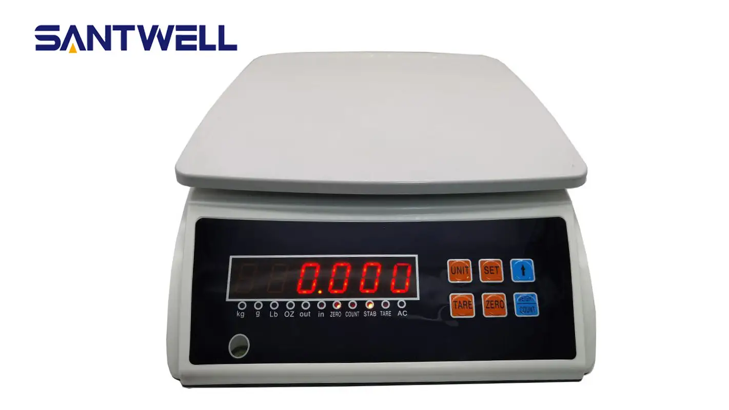 TS230 Precision Stainless Steel LED LCD Industrial Rechargeable Digital Table Scale Pricing computing scale Santwell 1