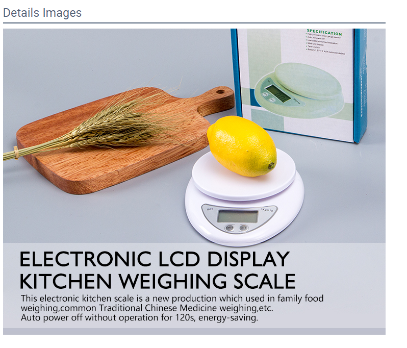 KS-208 Nuevo diseño Pantalla LCD LCD Peso portátil Pesaje de 5 kg Escala de cocina Santwell Santwell 11