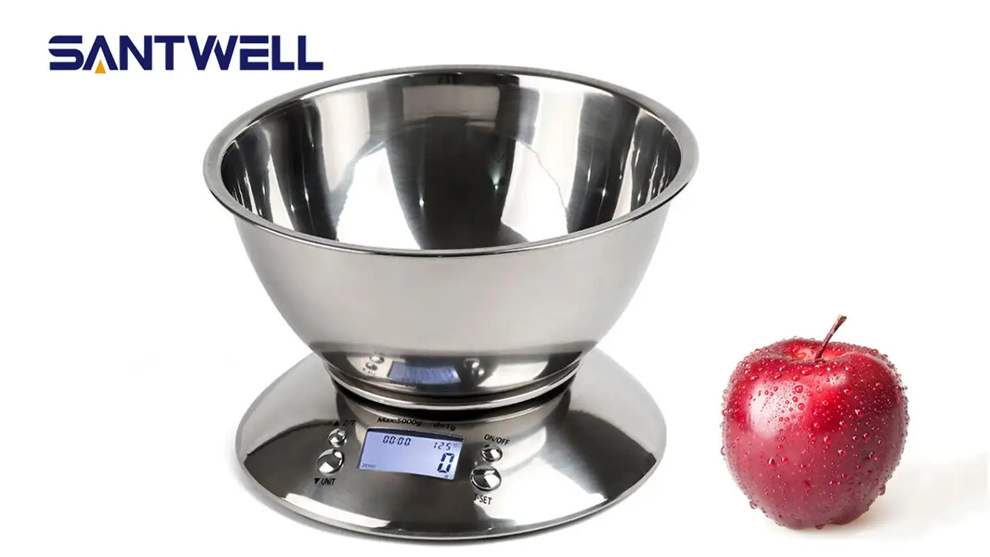 KS-207 Diseño de moda LCD Display de acero inoxidable Escala de cocina de cocina multifuncional de acero inoxidable Santwell 1