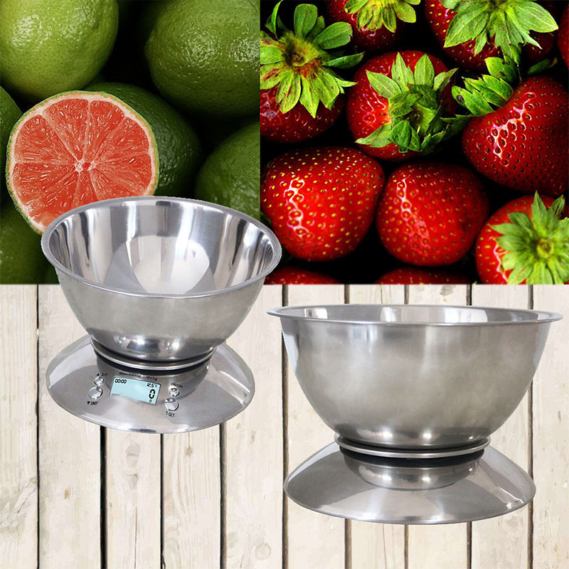 KS-207 Diseño de moda LCD Display de acero inoxidable Escala de cocina de cocina multifuncional de acero inoxidable Santwell 17