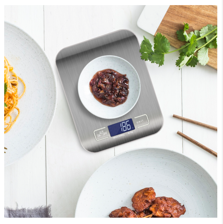 KS-202 Sturdy Electronic Electronic Digital 10 kg de acero inoxidable a escala de cocina de pesaje de pesaje Santwell 12