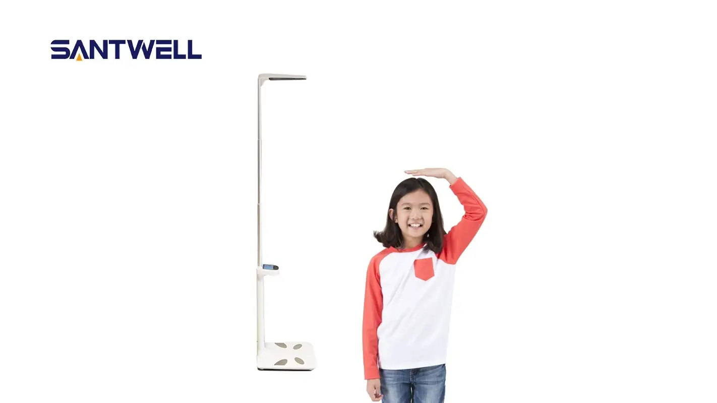 HW-180 LCD Muestra ABS de plástico Temperado Temperado Ultrasonido Alto precisión Altura digital Peso Baño Santwell 1