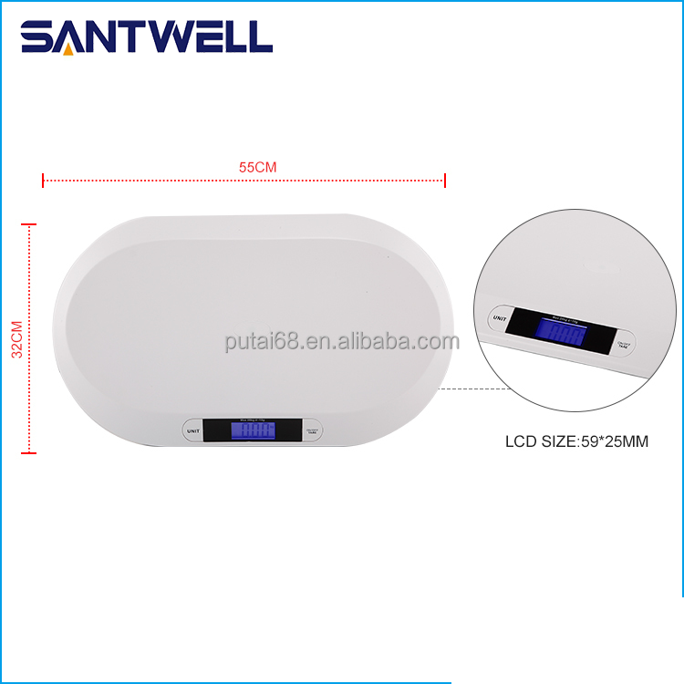 BBS-606 Medir el peso de la alimentación Indicación baja de la batería Escala digital de pesaje Baby Escala de baño electrónica Santwell 17