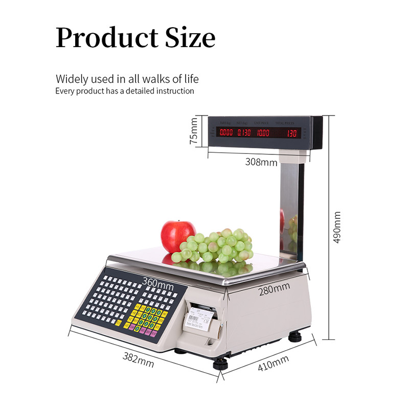TM-A con la impresora LED/LCD Double Supant Supermarket Supermarket System System Cashier Precking Escala de computación Santwell 10