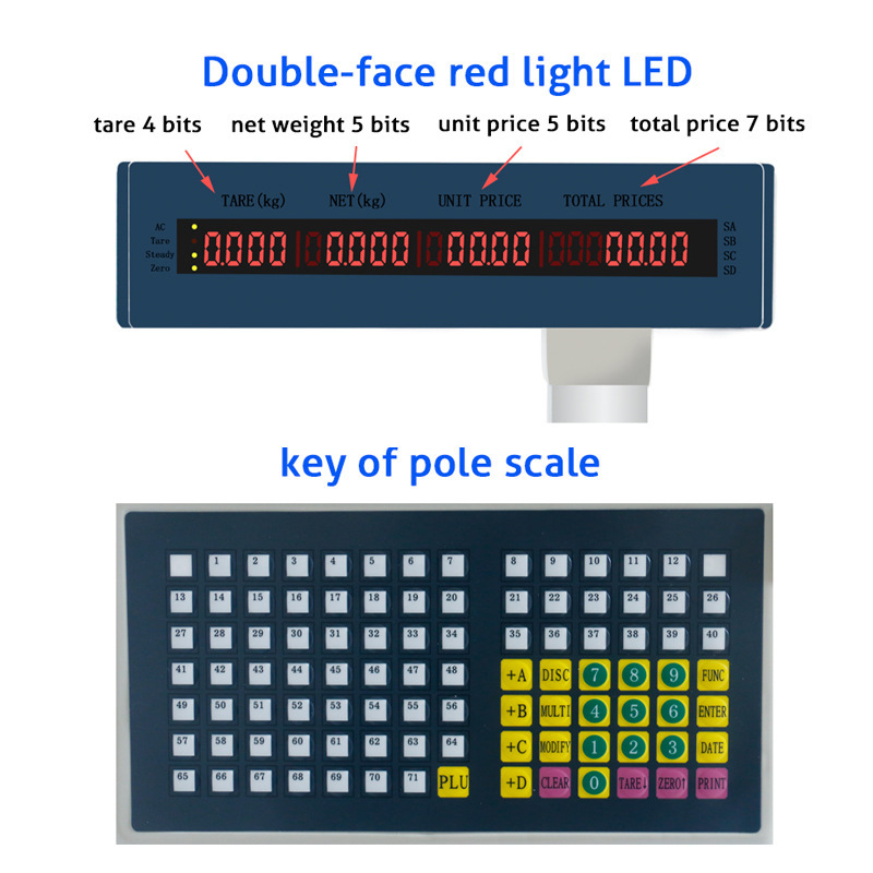 TM-A con la impresora LED/LCD Double Supant Supermarket Supermarket System System Cashier Precking Escala de computación Santwell 12