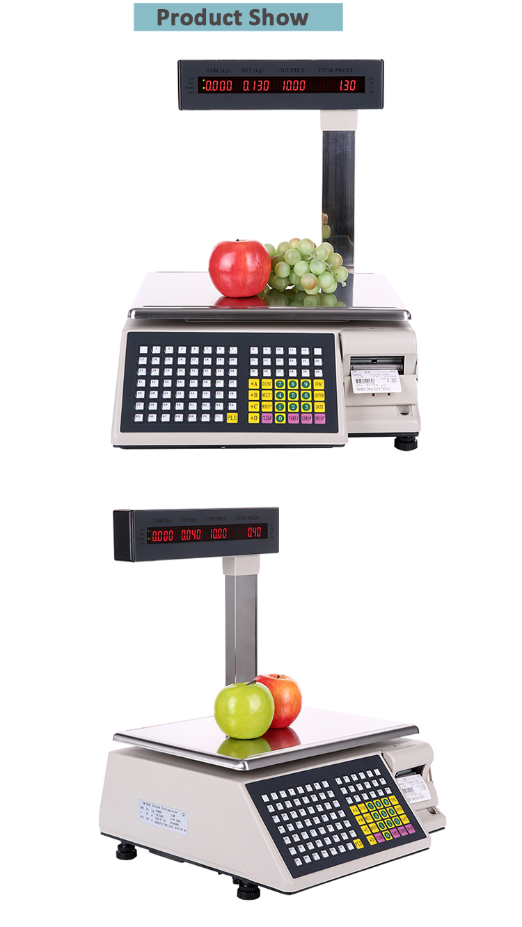 TM-A con la impresora LED/LCD Double Supant Supermarket Supermarket System System Cashier Precking Escala de computación Santwell 13