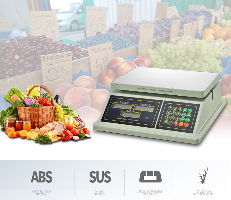 PS-832 Al por mayor de 15k-30k-30 kg de gama impermeable que pesa el precio de la caja registradora de precio de la caja registradora escala de computación Santwell 10