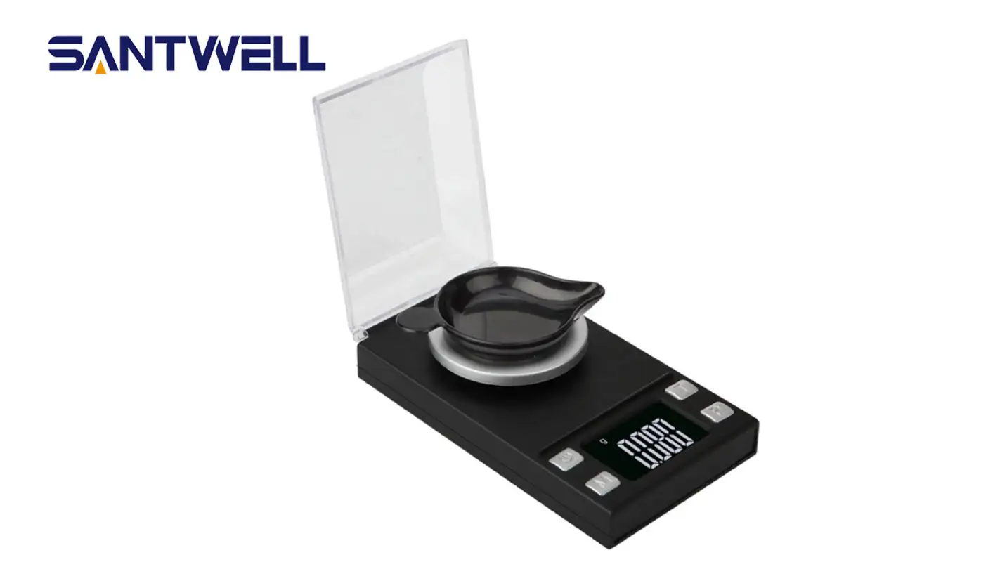 PS-118 Pocket Scale 0,001 Balance de poids Échelles de bijoux avec plateau et couverture de poussière Scale de bijoux Santwell 1