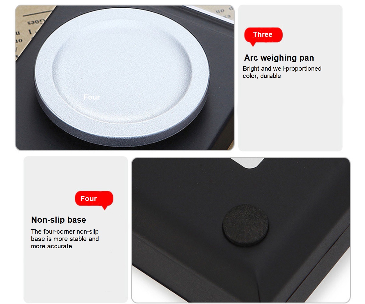 PS-118 Escala de bolsillo 0.001 Escamas de joyería de equilibrio de peso con bandeja y tapa del polvo Escala de joyería Santwell 11