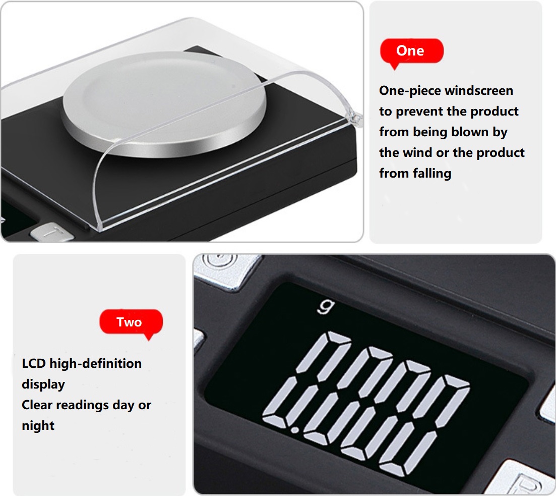 PS-118 Escala de bolsillo 0.001 Escamas de joyería de equilibrio de peso con bandeja y tapa del polvo Escala de joyería Santwell 12