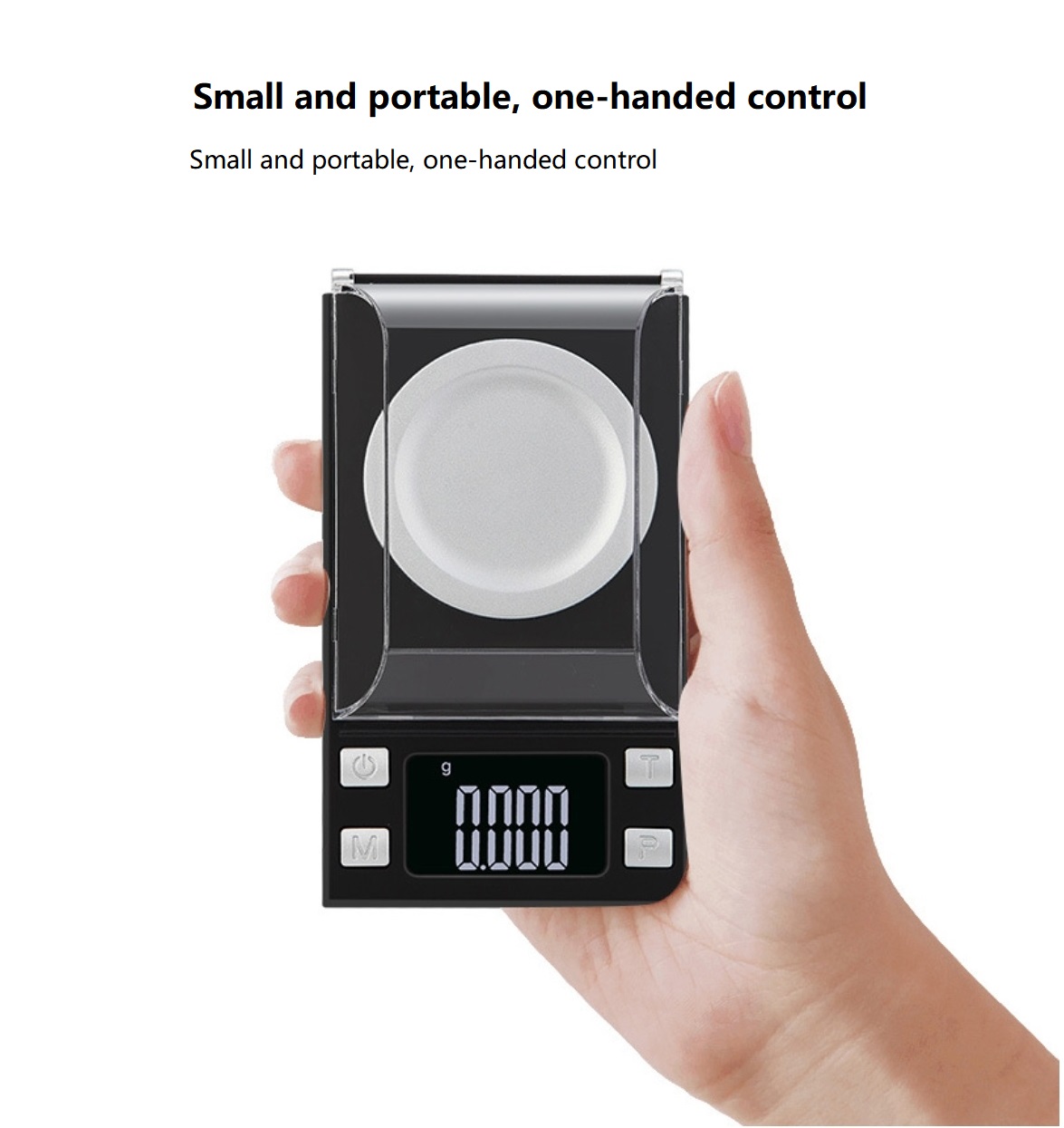 PS-118 Escala de bolsillo 0.001 Escamas de joyería de equilibrio de peso con bandeja y tapa del polvo Escala de joyería Santwell 17