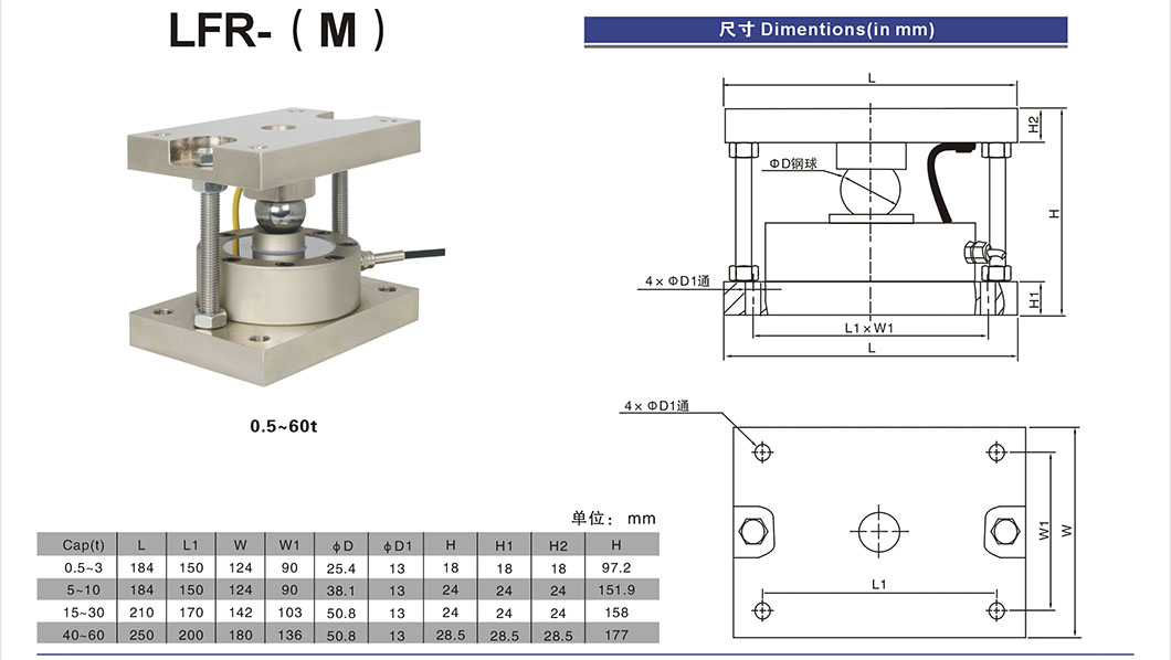 LFR- (M) Estilo de radios Celular de carga Tipo modular Sensor de peso Santwell 9