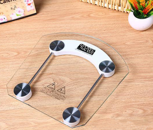 Santwell - Material de vidrio doméstico LCD Pantalla electrónica Digital Digital Escala de peso Multifunción Escala de baño Escala de baño 13