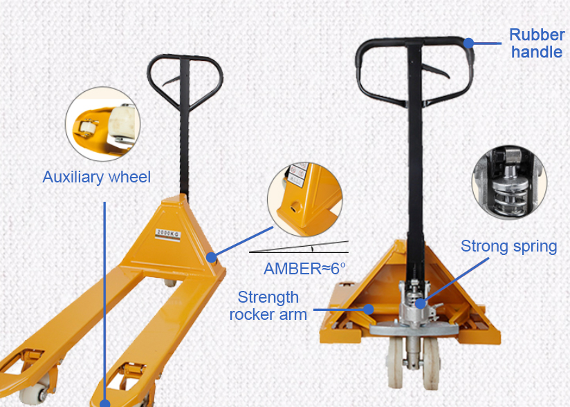Santwell - Nylon manual o rueda de PU 1600*700*500 mm Hidráulico 6 ruedas de acero para carretilla elevadora elevadora eléctrica 9