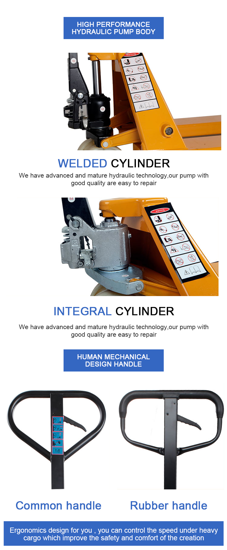 Santwell - Nylon manual o rueda de PU 1600*700*500 mm Hidráulico 6 ruedas de acero para carretilla elevadora elevadora eléctrica 10