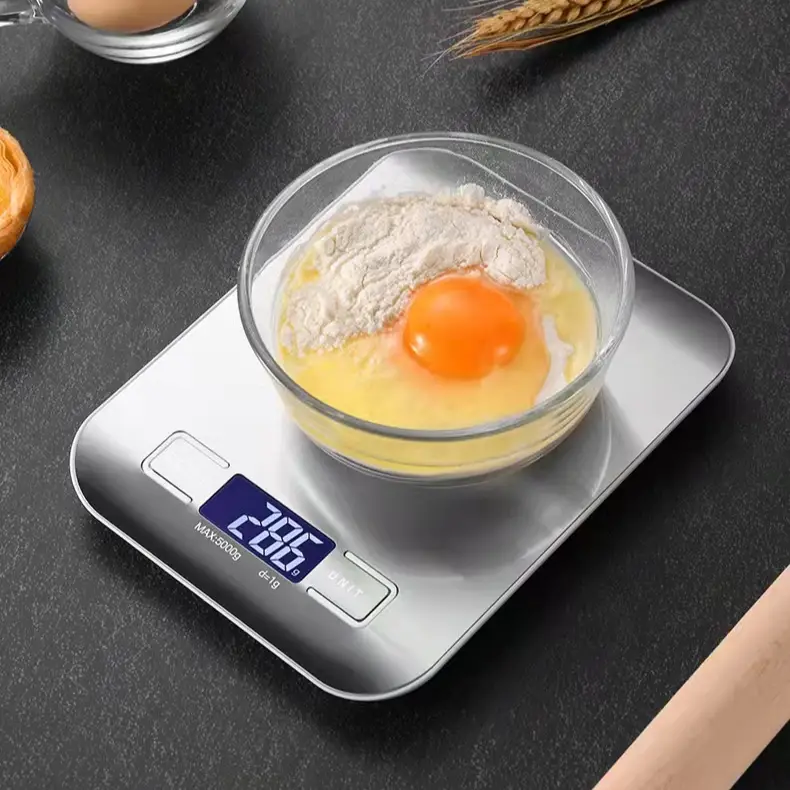 Santwell - Échelle de cuisine de cuisine numérique en acier inoxydable compact portable à la meilleure vente 1
