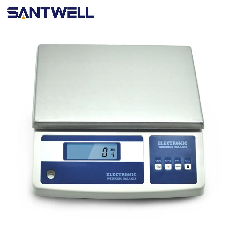 Santwell - 5,5 ~ 31 kg de haute précision pesant l'équilibre de l'échelle numérique de la cuisine en acier inoxydable 1